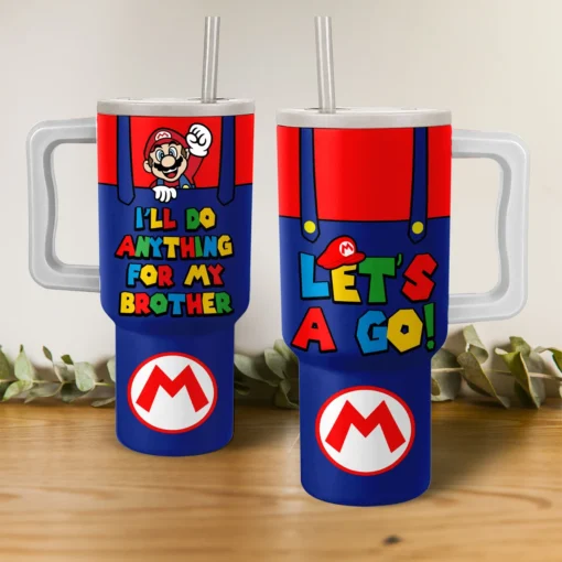 super mario lets a go custom stanley quencher 40oz stainless steel tumbler with handle 7wjgb