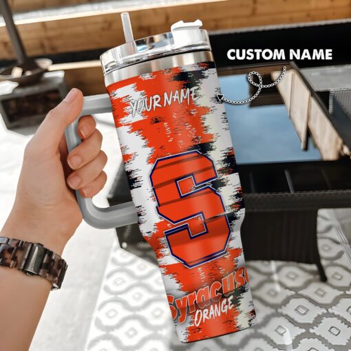 syracuse orange ncaa custom stanley quencher 40oz stainless steel tumbler with handle joorb