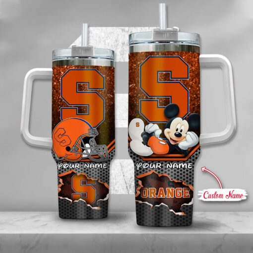 syracuse orange ncaa mickey mouse custom stanley quencher 40oz stainless steel tumbler with handle rpjlf