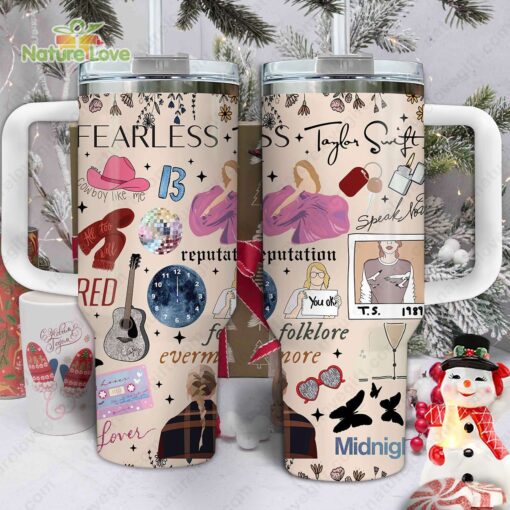 taylor swift album swiftie collection music custom stanley quencher 40oz stainless steel tumbler with handle lfwau