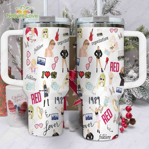 taylor swift album swiftie collection music custom stanley quencher 40oz stainless steel tumbler with handle vgylt