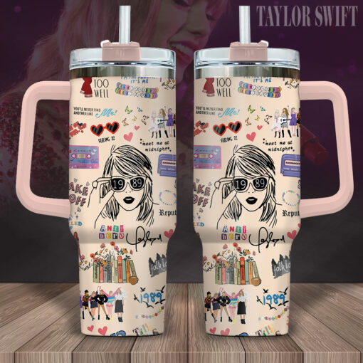 taylor swift music custom stanley quencher 40oz stainless steel tumbler with handle pdjw2