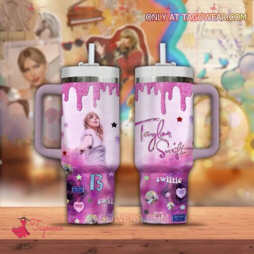 taylor swift music custom stanley quencher 40oz stainless steel tumbler with handle wkqt3