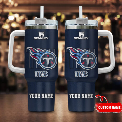 tennessee titans nfl 3d logo custom stanley quencher 40oz stainless steel tumbler with handle vgkof