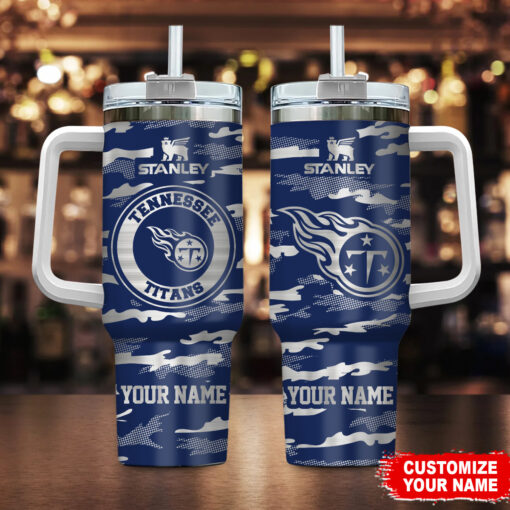 tennessee titans nfl camo pattern custom stanley quencher 40oz stainless steel tumbler with handle nuqsu