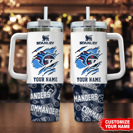 tennessee titans nfl custom stanley quencher 40oz stainless steel tumbler with handle 39imq