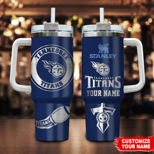 tennessee titans nfl custom stanley quencher 40oz stainless steel tumbler with handle