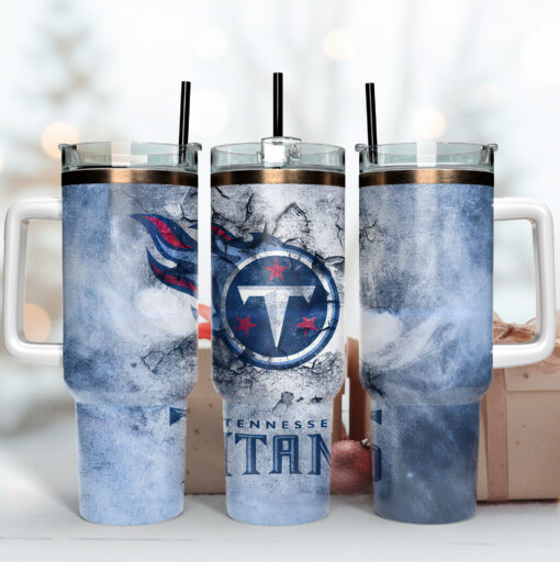 tennessee titans nfl custom stanley quencher 40oz stainless steel tumbler with handle cugnh