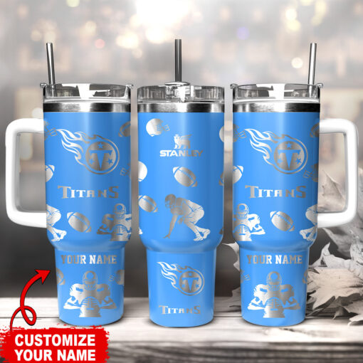 tennessee titans nfl custom stanley quencher 40oz stainless steel tumbler with handle dog73