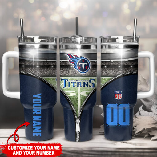 tennessee titans nfl custom stanley quencher 40oz stainless steel tumbler with handle hlajb