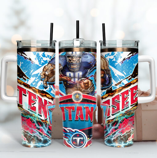 tennessee titans nfl mascot custom stanley quencher 40oz stainless steel tumbler with handle 4t8gy