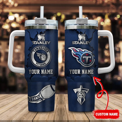 tennessee titans nfl metal style custom stanley quencher 40oz stainless steel tumbler with handle marjw