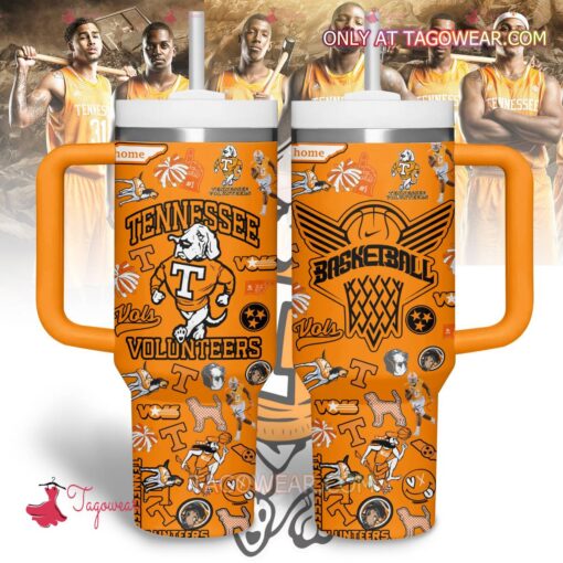 tennessee volunteers basketball ncaa custom stanley quencher 40oz stainless steel ma6je