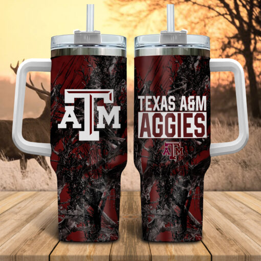 texas am aggies ncaa hunting custom stanley quencher 40oz stainless steel tumbler with handle mwi67