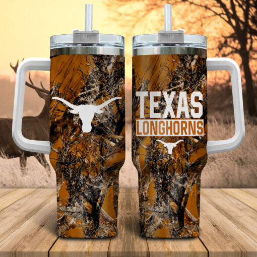 texas longhorns ncaa hunting custom stanley quencher 40oz stainless steel tumbler with handle wbkwi