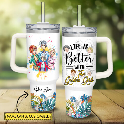 the golden girls tv series custom stanley quencher 40oz stainless steel tumbler with handle jnkqk