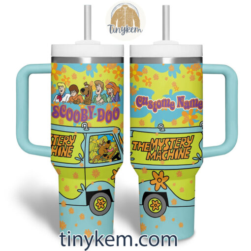 the mystery machine scooby doo cartoon custom stanley quencher 40oz stainless steel tumbler with handle 0rqmi