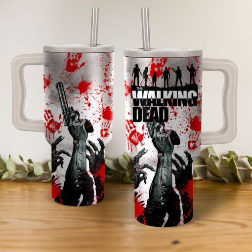 the walking dead tv series custom stanley quencher 40oz stainless steel tumbler with handle qnb6y