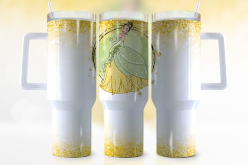 tiana the princess and the frog disney cartoon custom stanley quencher 40oz stainless steel tumbler with handle lp2fi