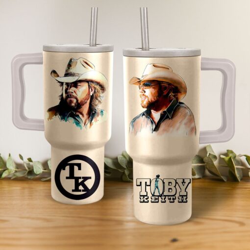 toby keith music custom stanley quencher 40oz stainless steel tumbler with handle rdbpl