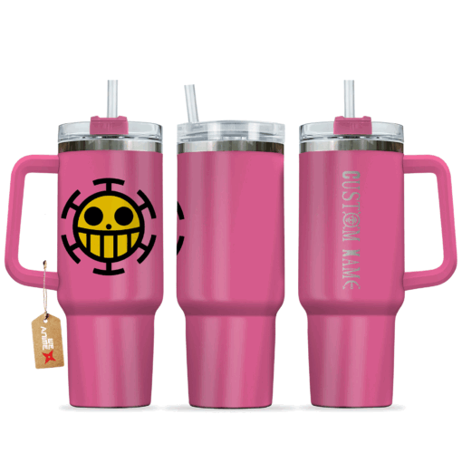 trafalgar d law one piece anime custom stanley quencher 40oz stainless steel tumbler with handle pkmsa