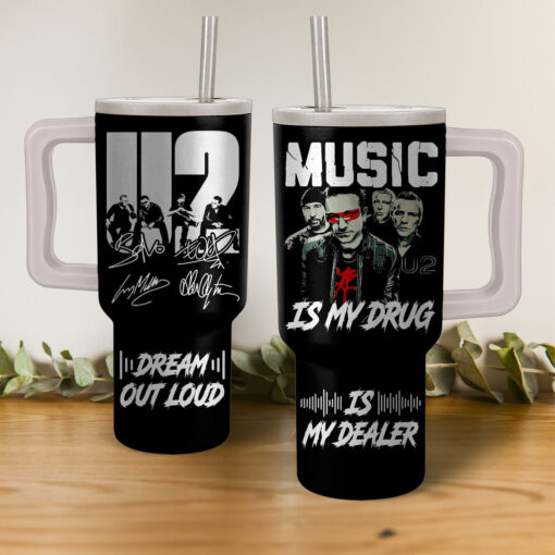 u2 band music custom stanley quencher 40oz stainless steel tumbler with handle jipyl