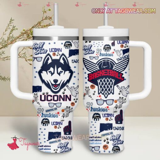 uconn huskies basketball ncaa custom stanley quencher 40oz stainless steel dpfqz