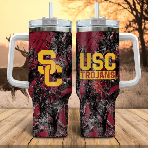 usc trojans ncaa hunting custom stanley quencher 40oz stainless steel tumbler with handle hg6ws