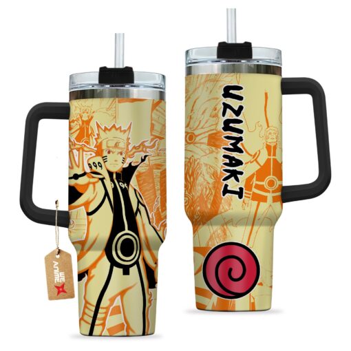 uzumaki bijuu mode naruto anime custom stanley quencher 40oz stainless steel tumbler with handle 2iicr