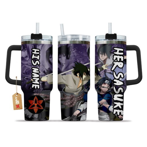 valentine her sasuke uchiha naruto anime custom stanley quencher 40oz stainless steel tumbler with handle olofs