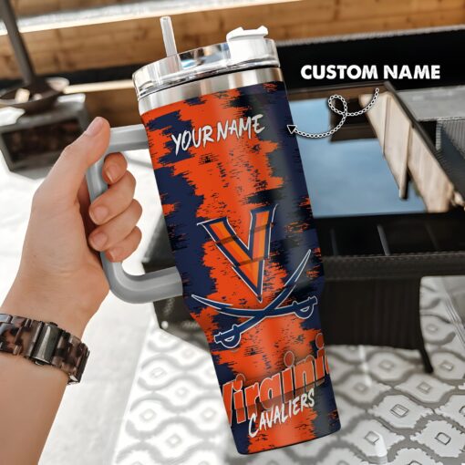 virginia cavaliers ncaa custom stanley quencher 40oz stainless steel tumbler with handle ytwgj