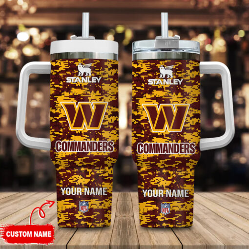 washington commanders nfl camouflage custom stanley quencher 40oz stainless steel tumbler with handle l1lup