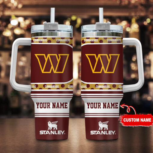 washington commanders nfl custom stanley quencher 40oz stainless steel tumbler with handle 8nbqn