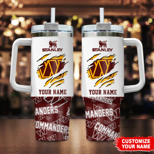 washington commanders nfl custom stanley quencher 40oz stainless steel tumbler with handle bv9us