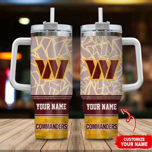 washington commanders nfl custom stanley quencher 40oz stainless steel tumbler with handle gecuo