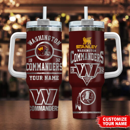 washington commanders nfl custom stanley quencher 40oz stainless steel tumbler with handle h68k1