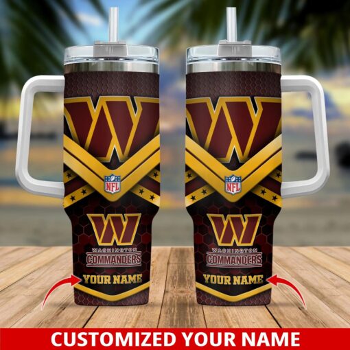 washington commanders nfl custom stanley quencher 40oz stainless steel tumbler with handle i7yvp