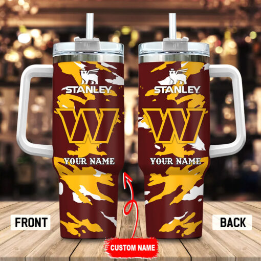 washington commanders nfl custom stanley quencher 40oz stainless steel tumbler with handle if17s