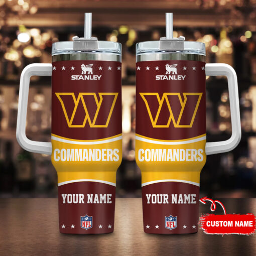 washington commanders nfl custom stanley quencher 40oz stainless steel tumbler with handle nvvtq