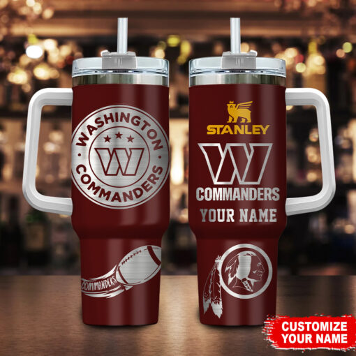 washington commanders nfl custom stanley quencher 40oz stainless steel tumbler with handle octz1