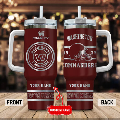 washington commanders nfl custom stanley quencher 40oz stainless steel tumbler with handle s4zyh