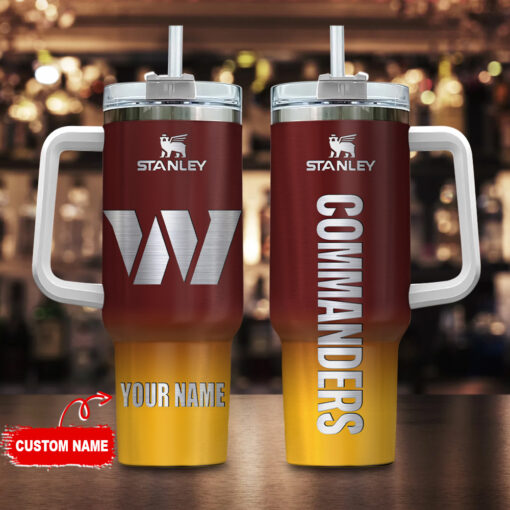 washington commanders nfl custom stanley quencher 40oz stainless steel tumbler with handle shb4f