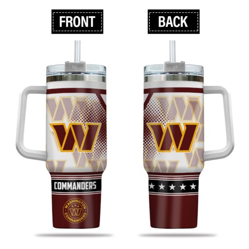 washington commanders nfl custom stanley quencher 40oz stainless steel tumbler with handle vkuee