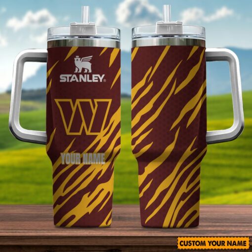 washington commanders nfl custom stanley quencher 40oz stainless steel tumbler with handle zzsqz