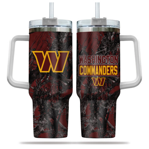 washington commanders nfl hunting custom stanley quencher 40oz stainless steel tumbler with handle dndhu