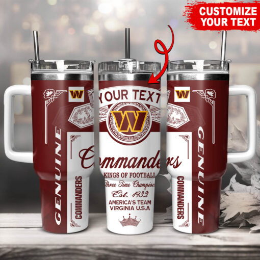 washington commanders nfl kings of football custom stanley quencher 40oz stainless steel tumbler with handle qfajf