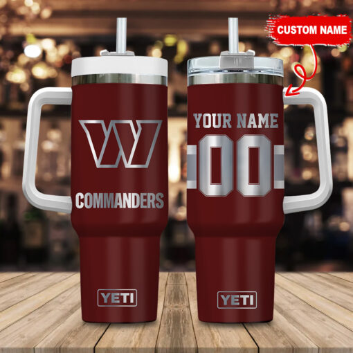 washington commanders nfl laser engraved effect custom stanley quencher 40oz stainless steel tumbler with handle 5dz8c