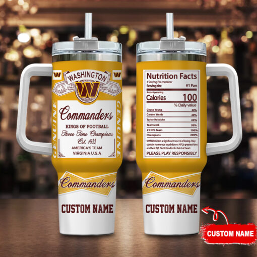 washington commanders nfl nutrition facts custom stanley quencher 40oz stainless steel tumbler with handle wk3ck