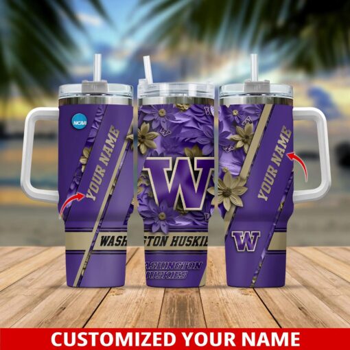 washington huskies ncaa custom stanley quencher 40oz stainless steel tumbler with handle ayvlh