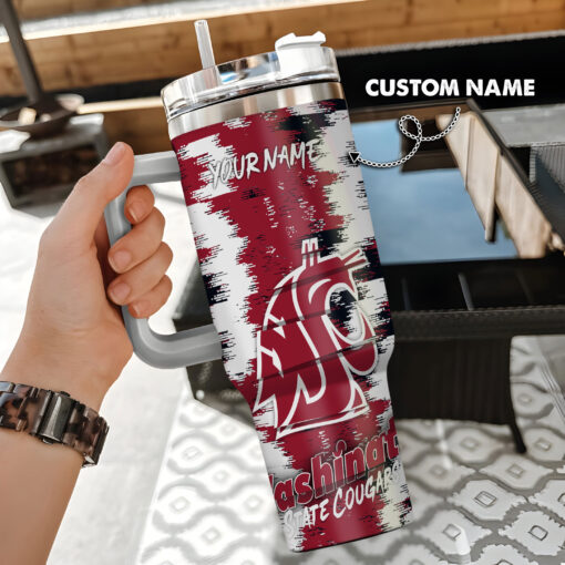 washington state cougars ncaa custom stanley quencher 40oz stainless steel tumbler with handle qagmd